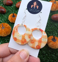 Gingham Pumpkin Large Hoop Earrings