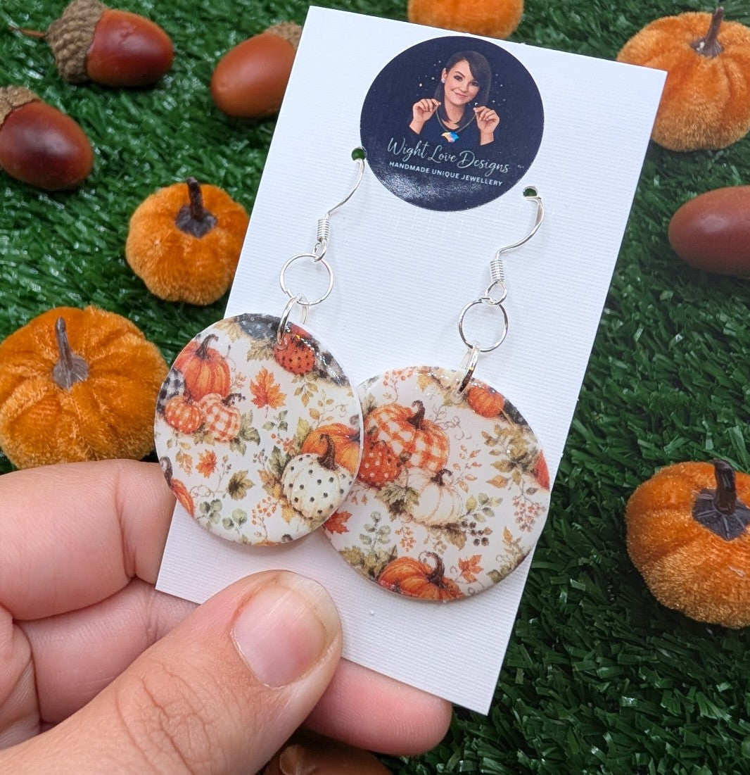Pumpkin Patch Large Disc Earrings