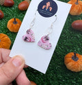 Pink Pumpkin Small Heart Drop Earrings