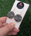 Zebra Print Disc Earrings