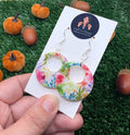 Watercolour Floral Large Hoop Earrings