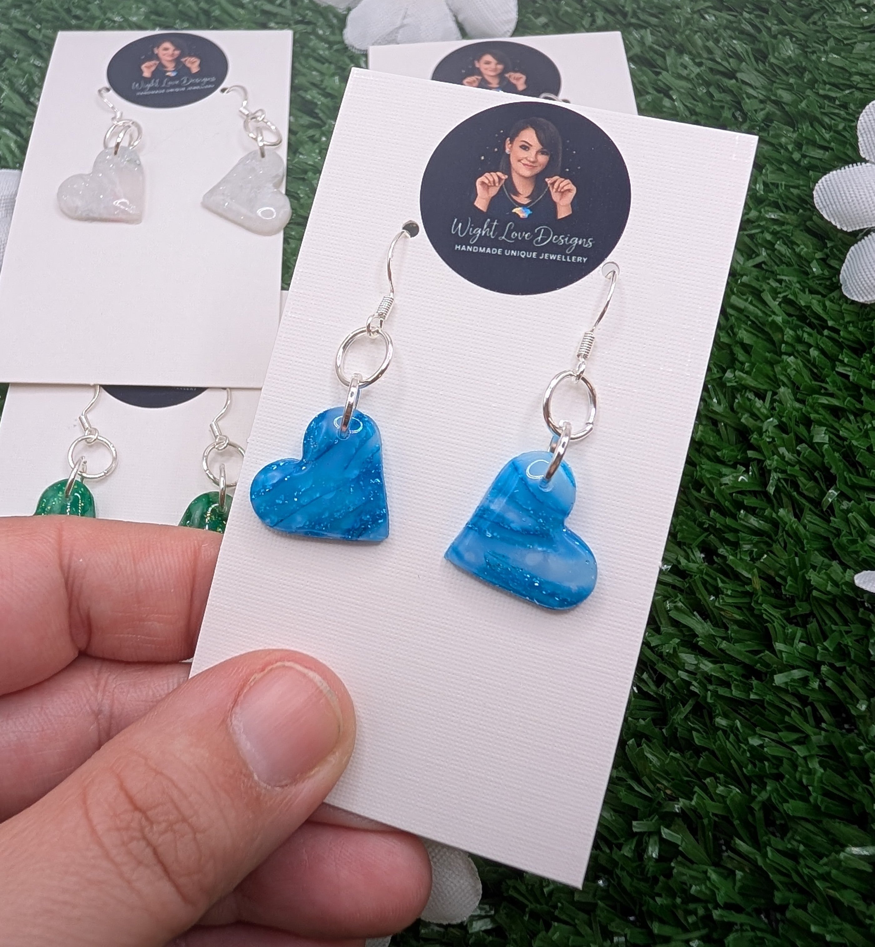 Crystal Style Heart Drop Earrings