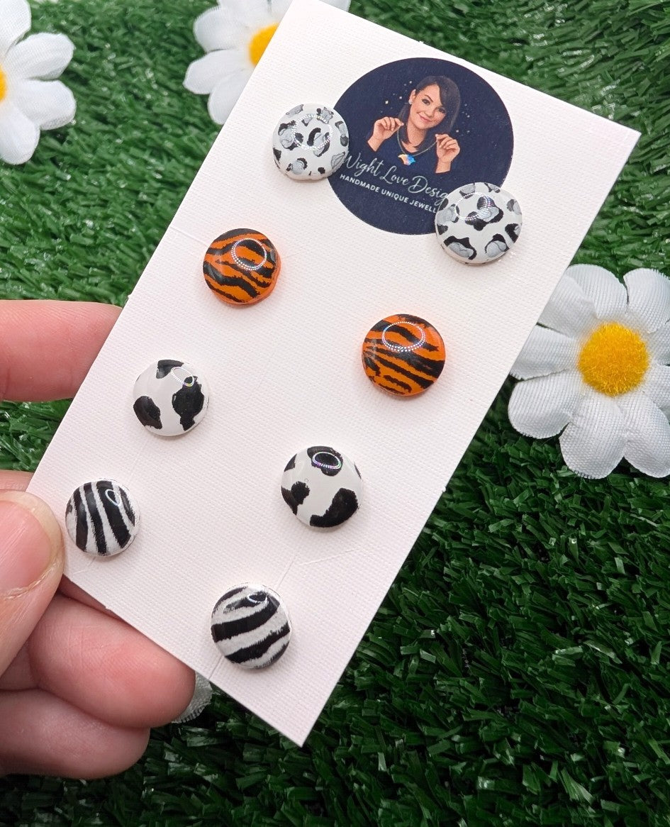 FIVER FRIDAY Animal Print Stud Earrings