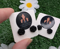 Mini Black Rose Stud Earrings