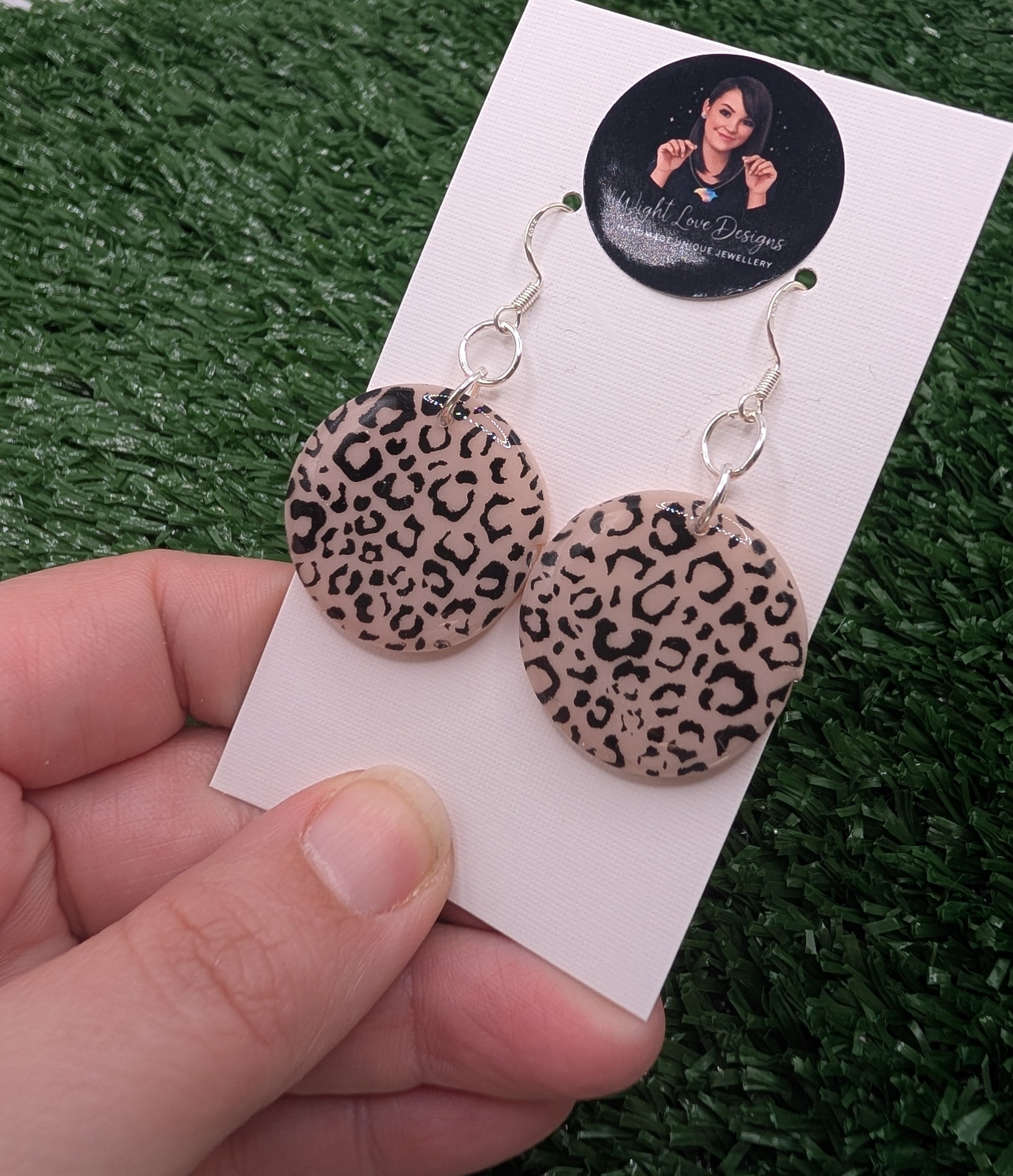 Leopard Print Disc Earrings