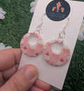 Pink Cupcake Hoop Drop Earrings