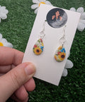 Summer Sunflower Tear Drop Earrings