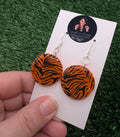 Tiger Print Disc Earrings