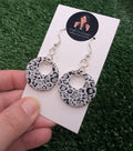 Snow Leopard Print Hoop Earrings