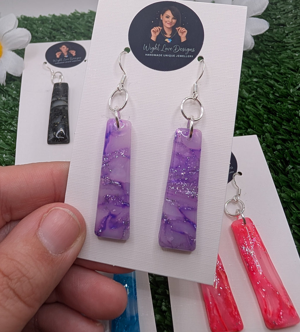 Crystal Style Rectangle Drop Earrings