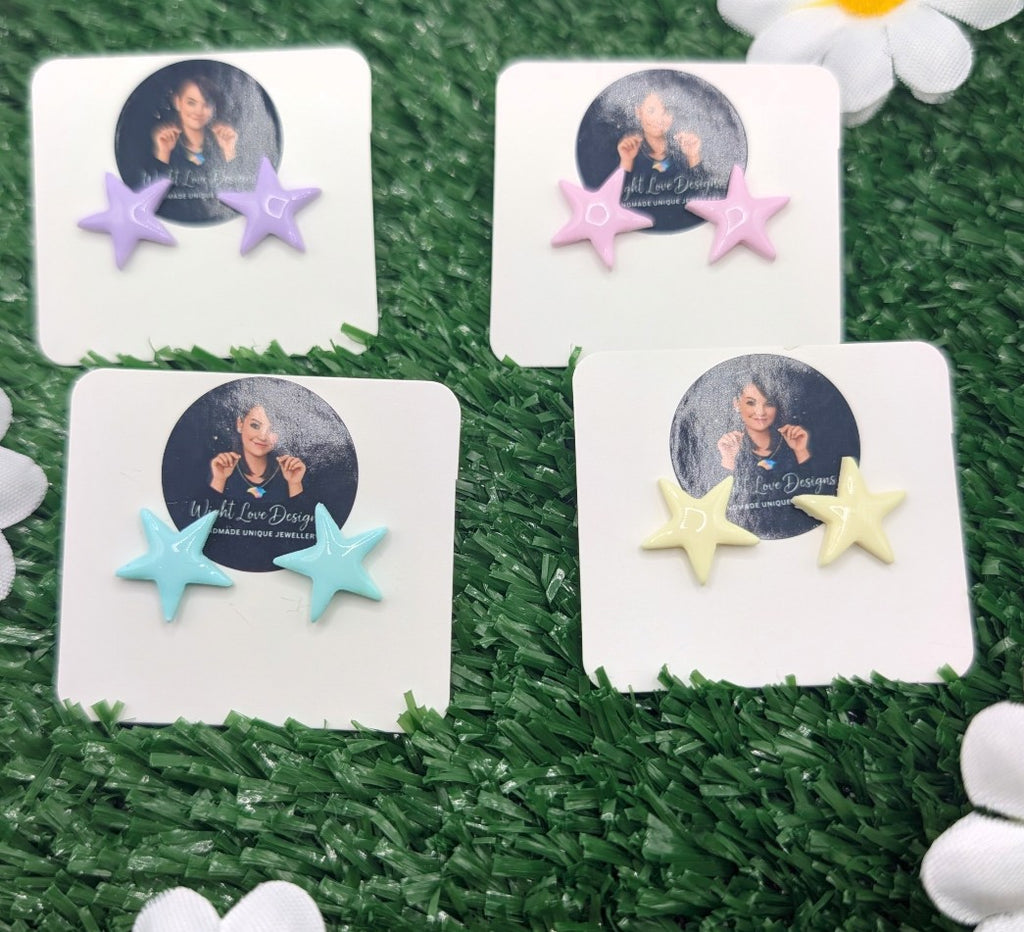 Pastel Star Stud Earrings