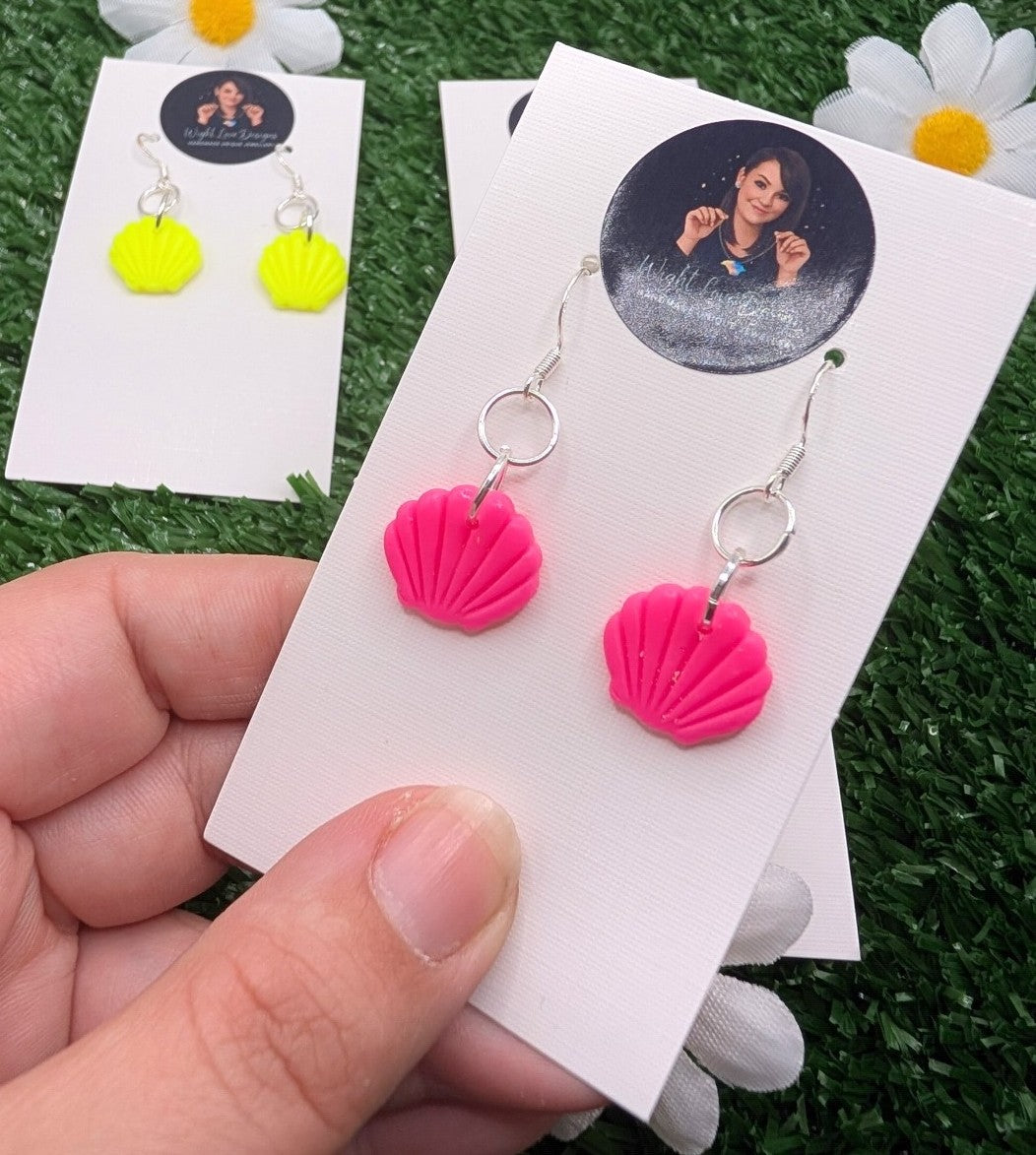 Small Shell Neon Drop Earrings