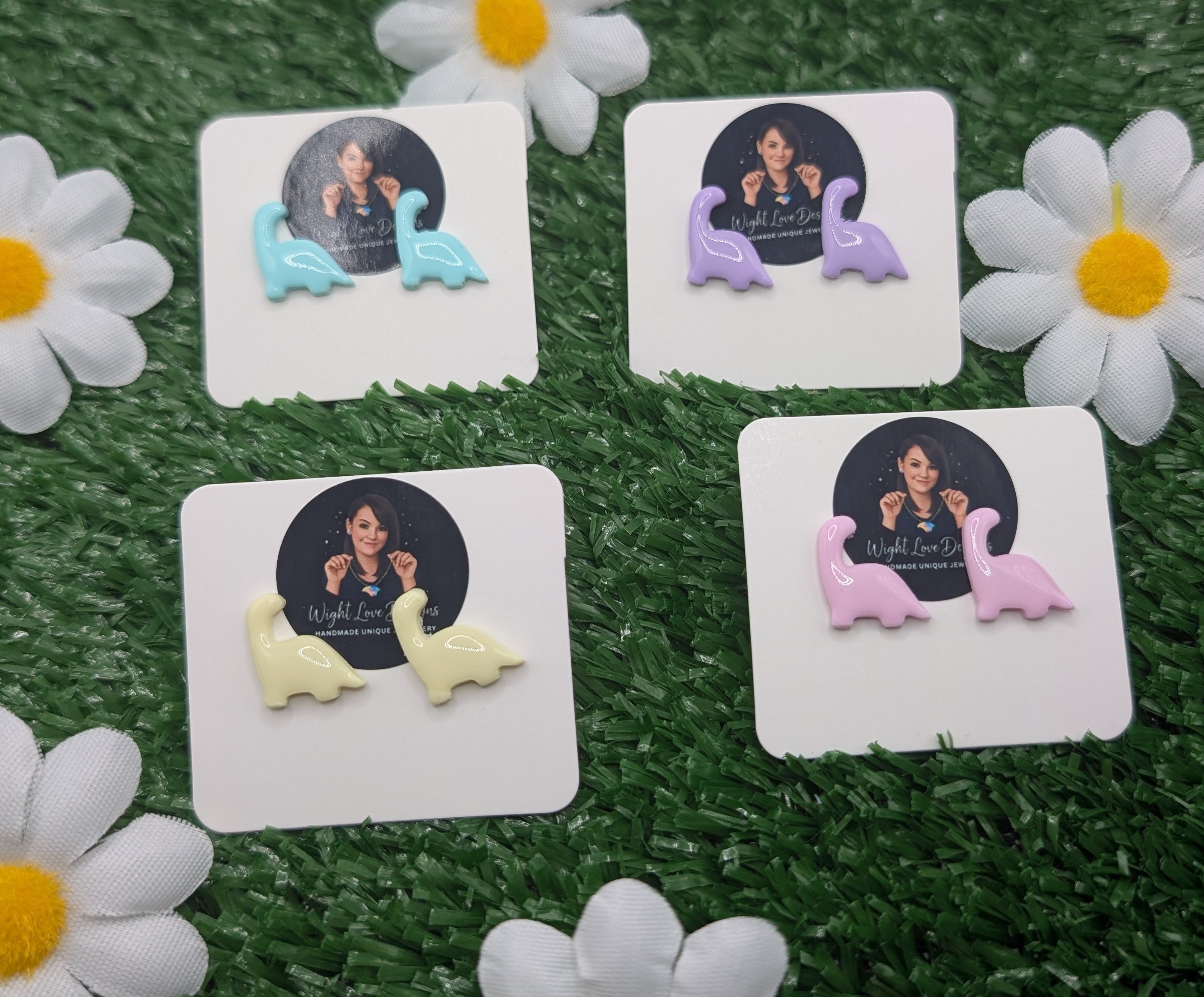 Mini Dino Pastel Stud Earrings