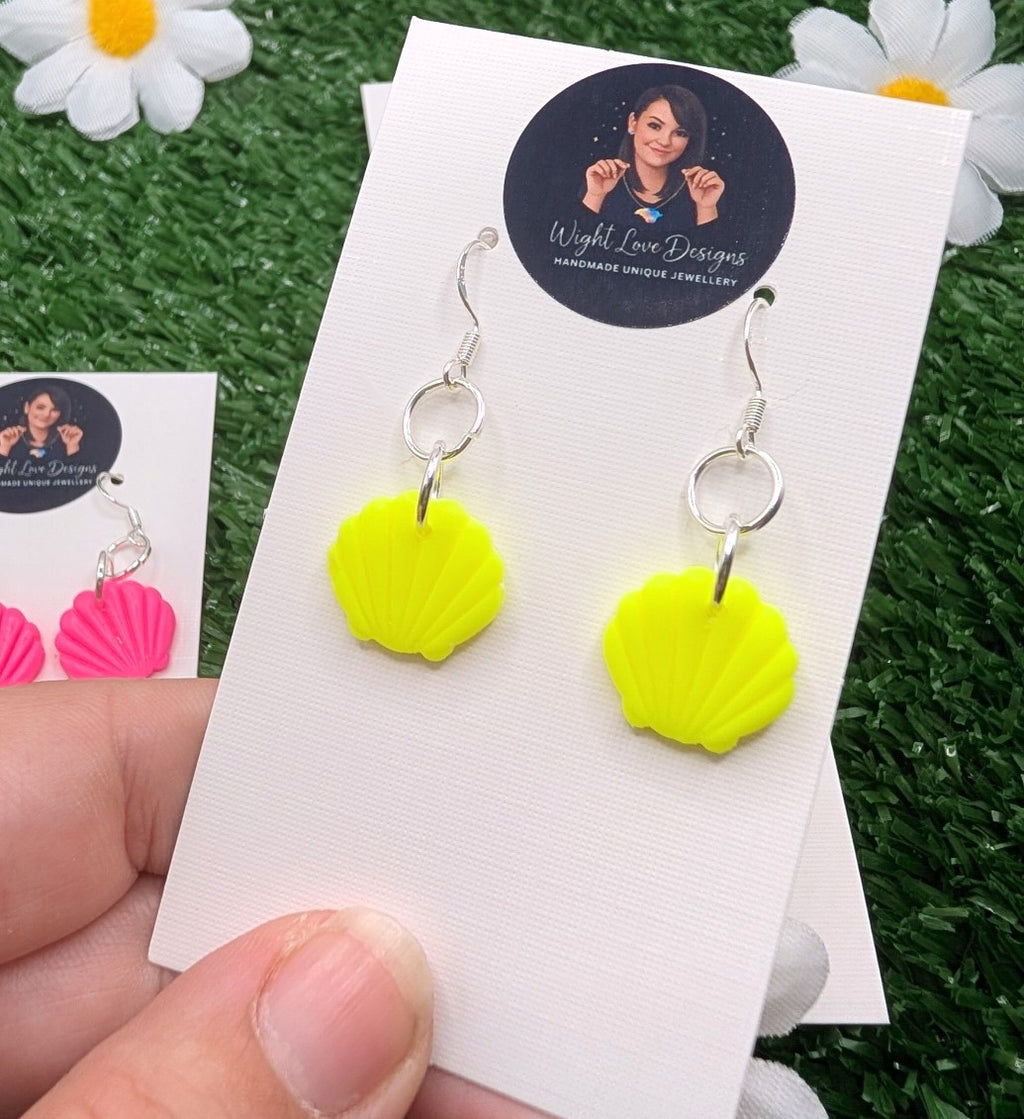 Small Shell Neon Drop Earrings