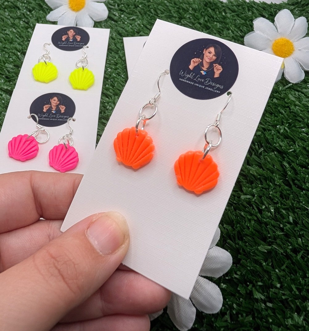 Small Shell Neon Drop Earrings