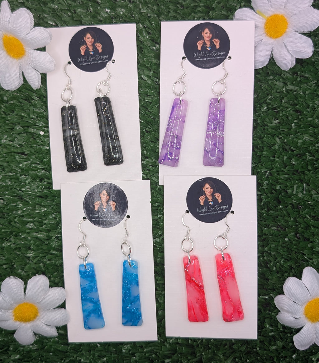 Crystal Style Rectangle Drop Earrings