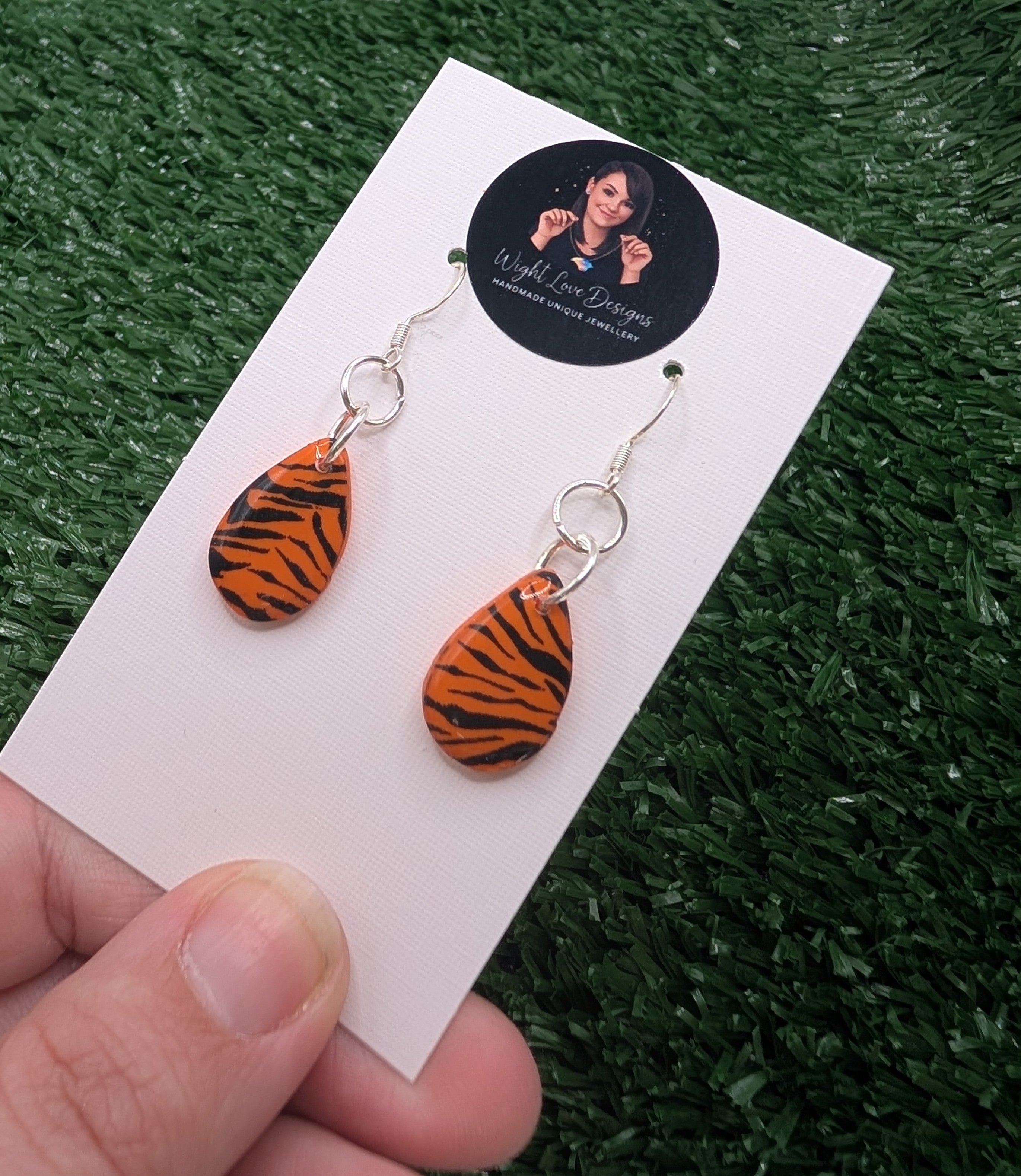 Tiger Print Tear Drop Earrings