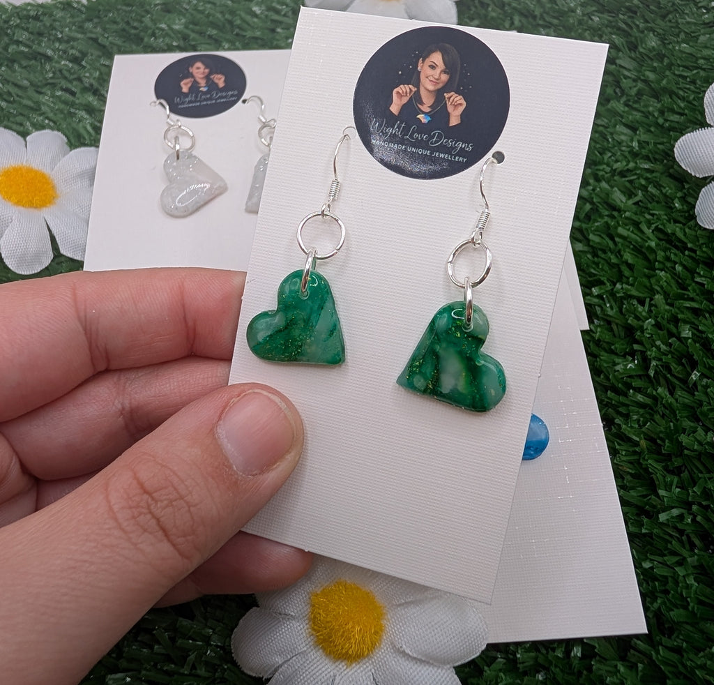 Crystal Style Heart Drop Earrings