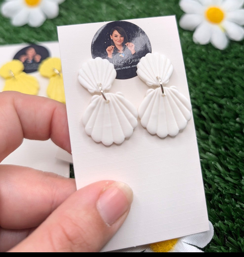 Double Shell Drop Earrings