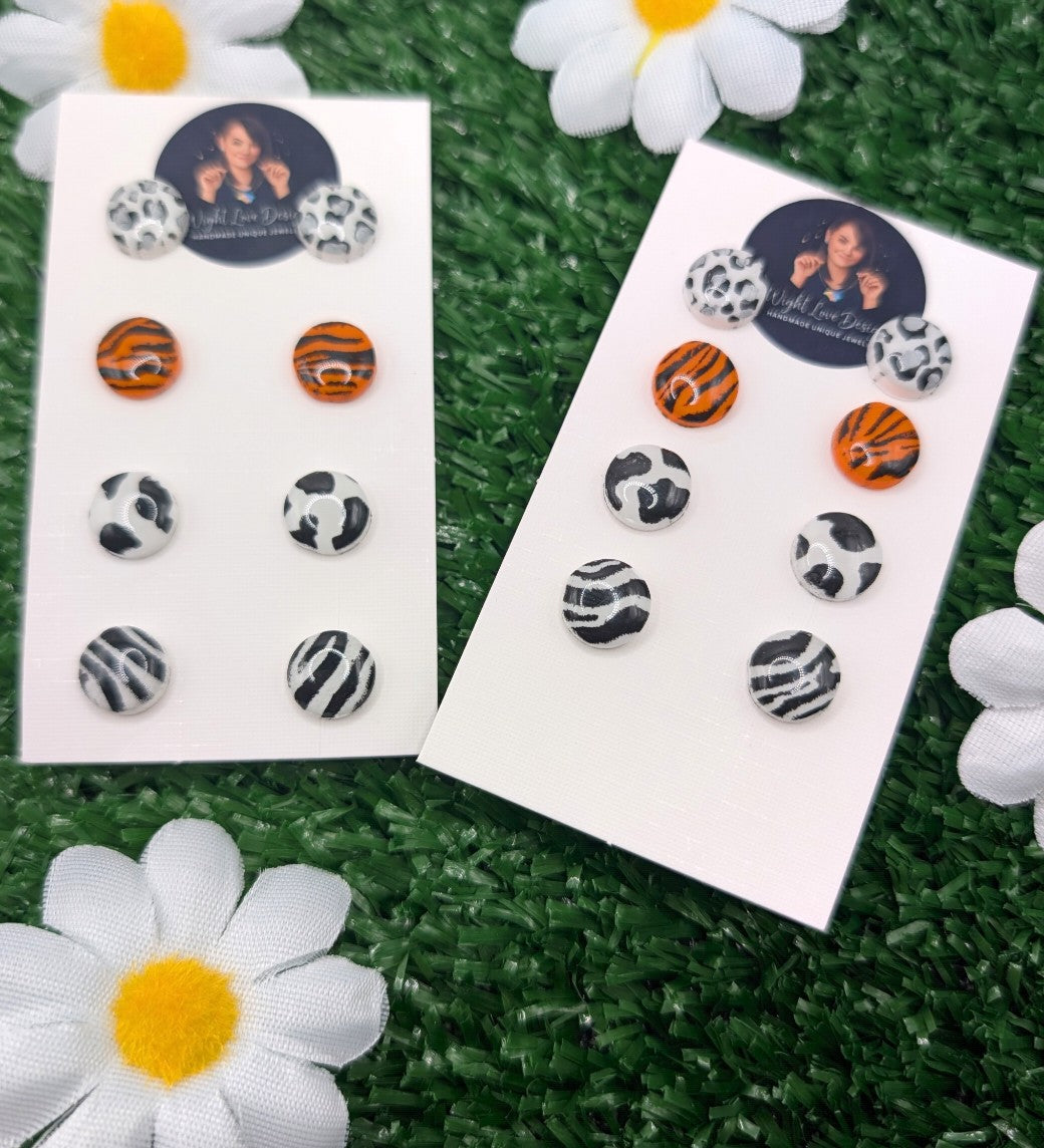 FIVER FRIDAY Animal Print Stud Earrings