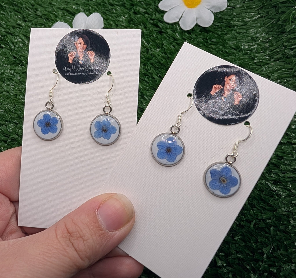 Forget Me Not Round Drop Earrings
