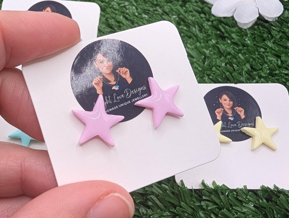 Pastel Star Stud Earrings