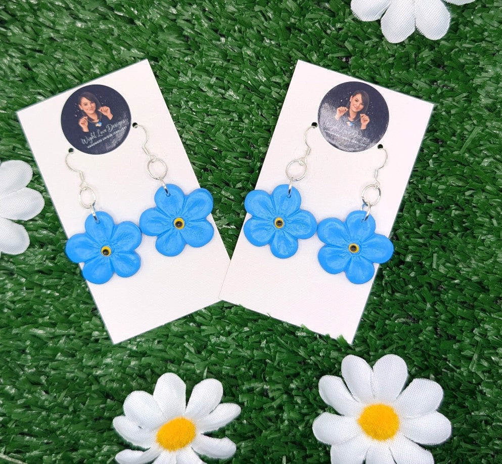 Large Forget Me Not Drop Earrings