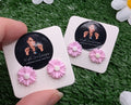 Pastel Pink Daisy Stud Earrings