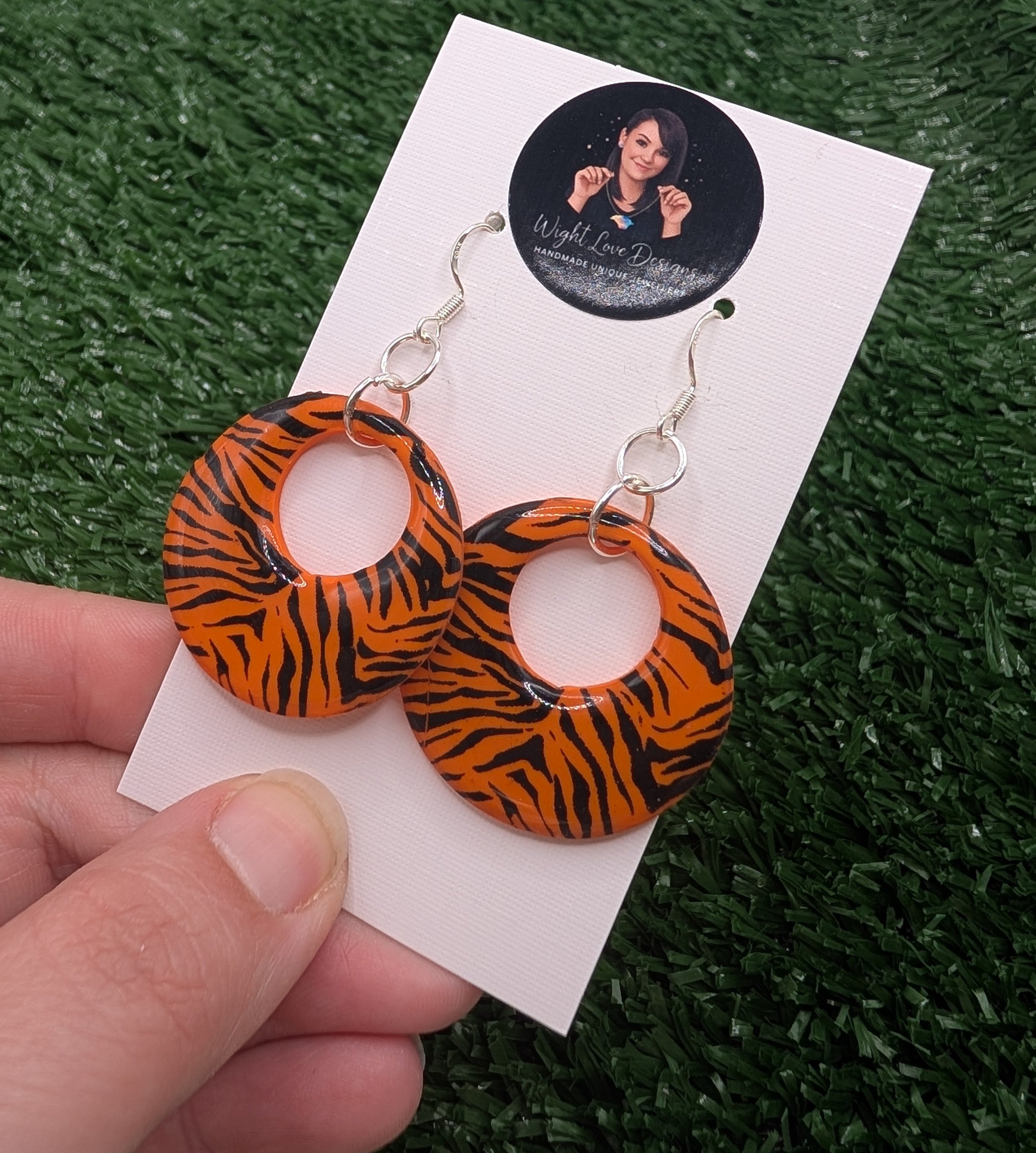 Tiger Print Large Hoop earrings