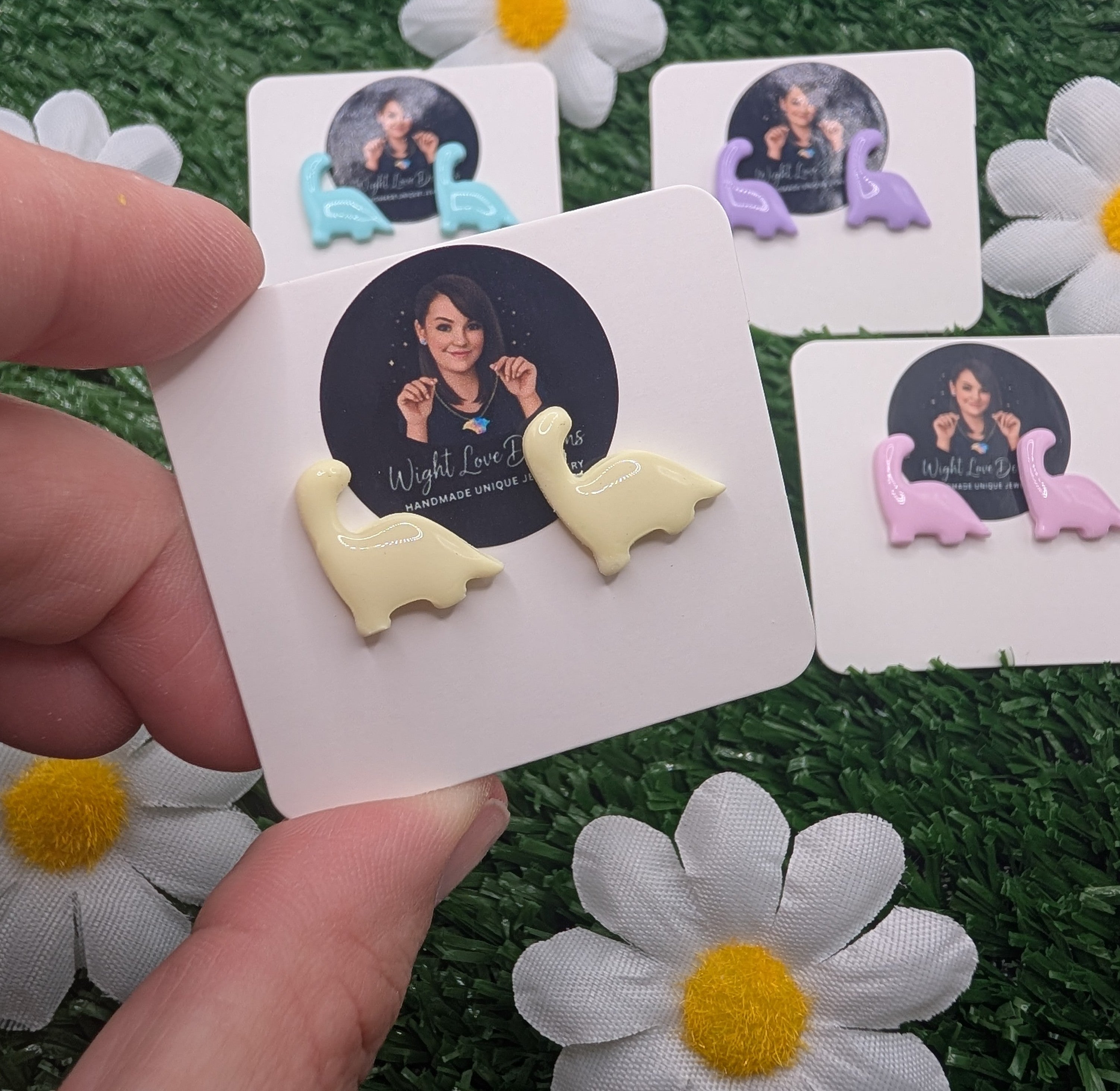 Mini Dino Pastel Stud Earrings
