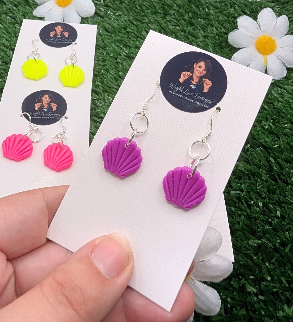 Small Shell Neon Drop Earrings